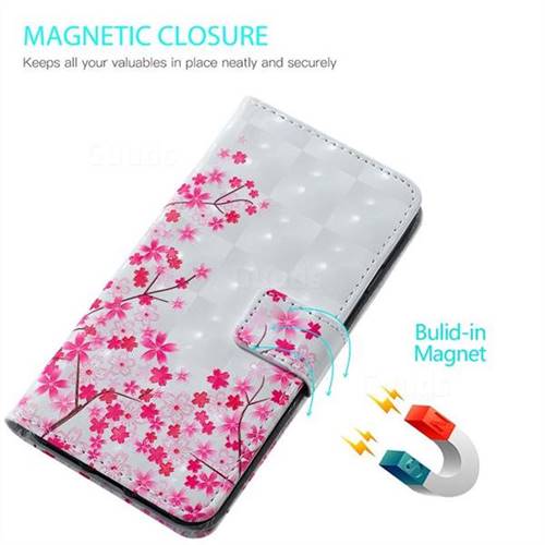 Cherry Blossom 3D Painted Leather Phone Wallet Case for iPhone 8 Plus / 7  Plus 7P(5.5 inch) - Leather Case - Guuds