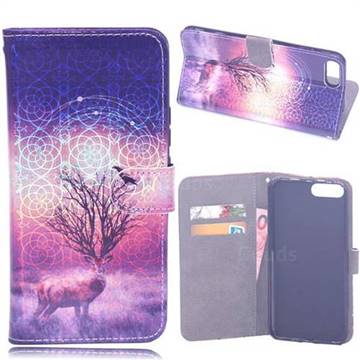Elk Deer Laser Light PU Leather Wallet Case for iPhone 8 Plus / 7 Plus 7P(5.5 inch)