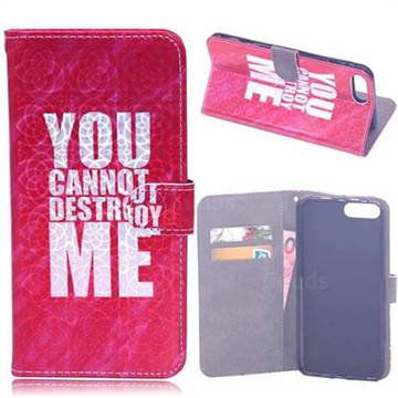 YOU CANNOT DESTORY ME Laser Light PU Leather Wallet Case for iPhone 8 Plus / 7 Plus 7P(5.5 inch)