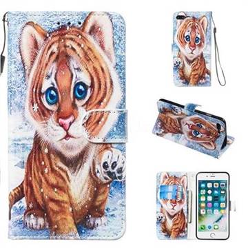 Baby Tiger Smooth Leather Phone Wallet Case for iPhone 8 Plus / 7 Plus 7P(5.5 inch)