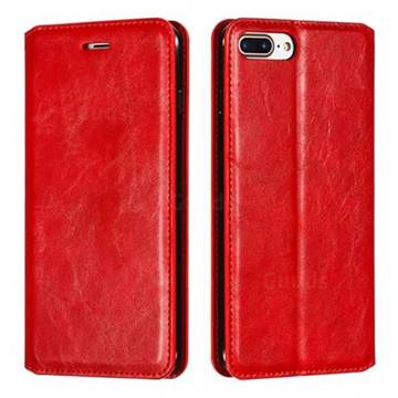 Retro Slim Magnetic Crazy Horse PU Leather Wallet Case for iPhone 8 Plus / 7 Plus 7P(5.5 inch) - Red