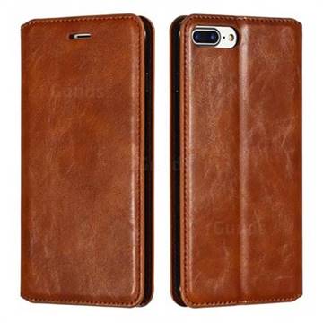 Retro Slim Magnetic Crazy Horse PU Leather Wallet Case for iPhone 8 Plus / 7 Plus 7P(5.5 inch) - Brown