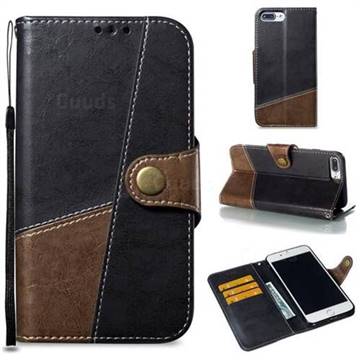 Retro Magnetic Stitching Wallet Flip Cover for iPhone 8 Plus / 7 Plus 7P(5.5 inch) - Dark Gray