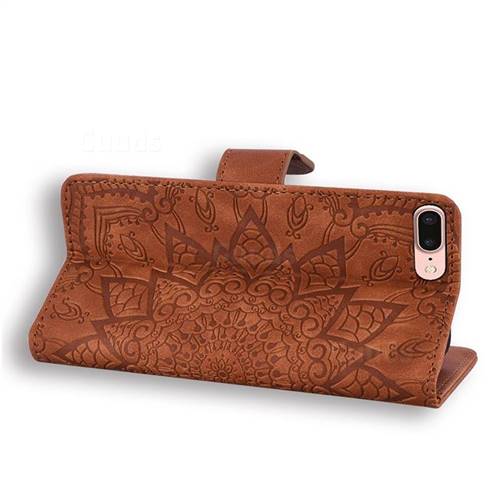 Retro Embossing Mandala Flower Leather Wallet Case For Iphone 8 Plus 7 Plus 7p 5 5 Inch Brown Leather Case Guuds