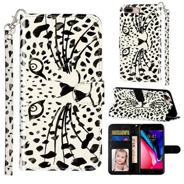 Leopard Panther 3D Leather Phone Holster Wallet Case for iPhone 8 Plus / 7 Plus 7P(5.5 inch)