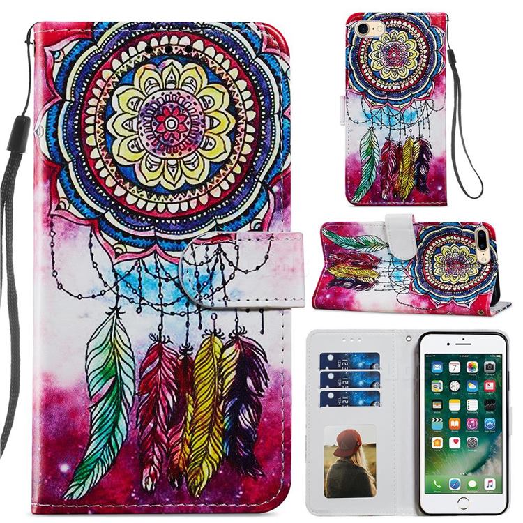 Dreamcatcher Smooth Leather Phone Wallet Case for iPhone 8 Plus / 7 Plus 7P(5.5 inch)