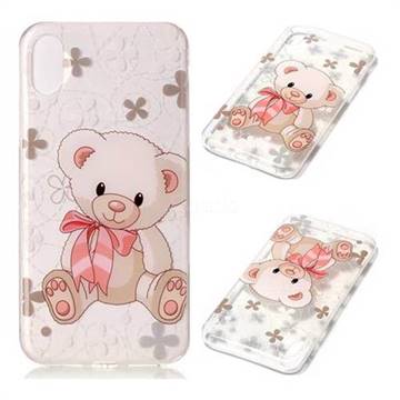 Cute Little Bear Super Clear Soft TPU Back Cover for iPhone XS / X / 10 (5.8 inch)