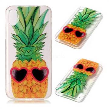 Cute Pineapple Super Clear Soft TPU Back Cover for iPhone XS / X / 10 (5.8 inch)