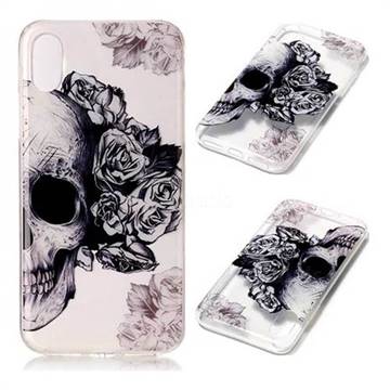 Skull Rose Super Clear Soft TPU Back Cover for iPhone XS / X / 10 (5.8 inch)
