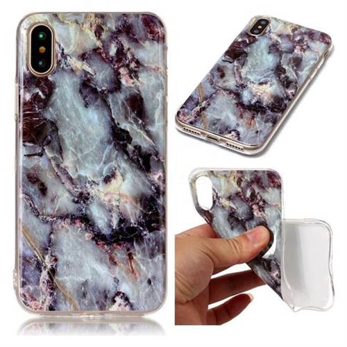 Rock Blue Soft TPU Marble Pattern Case for iPhone XS / X / 10 (5.8 inch)