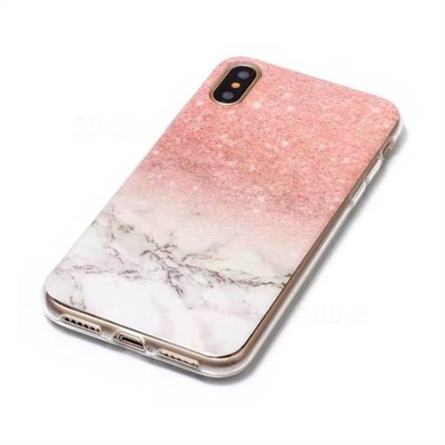 Glittering Rose Gold Soft TPU Marble Pattern Case for iPhone XS / X / 10  (5.8 inch) - TPU Case - Guuds