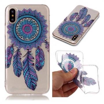 Blue Wind Chimes Super Clear Soft TPU Back Cover for iPhone XS / X / 10 (5.8 inch)