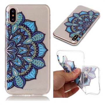 Peacock flower Super Clear Soft TPU Back Cover for iPhone XS / X / 10 (5.8 inch)