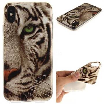 White Tiger IMD Soft TPU Back Cover for iPhone XS / X / 10 (5.8 inch)