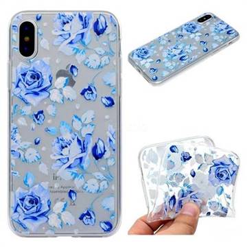 Ice Rose Super Clear Soft TPU Back Cover for iPhone XS / X / 10 (5.8 inch)