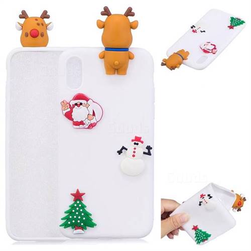 White Elk Christmas Xmax Soft 3D Silicone Case for iPhone XS / X / 10 (5.8 inch)