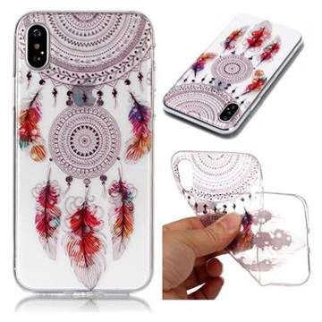 Color Feather Campanula Super Clear Soft TPU Back Cover for iPhone XS / X / 10 (5.8 inch)