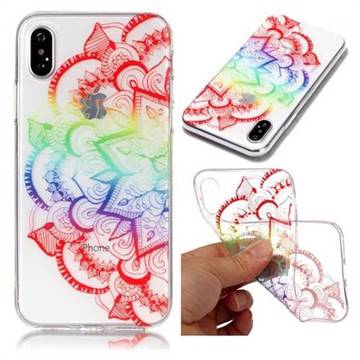 Colorful Datura Super Clear Soft TPU Back Cover for iPhone XS / X / 10 (5.8 inch)