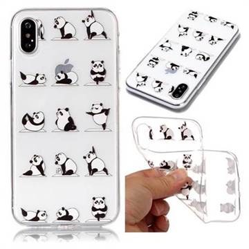 Panda Yoga Super Clear Soft TPU Back Cover for iPhone XS / X / 10 (5.8 inch)