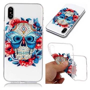 Butterfly Skull Super Clear Soft TPU Back Cover for iPhone XS / X / 10 (5.8 inch)