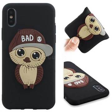 Bad Boy Owl Soft 3D Silicone Case for iPhone XS / X / 10 (5.8 inch) - Black