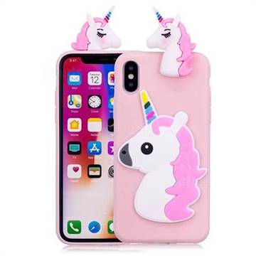 Unicorn Soft 3D Silicone Case for iPhone XS / X / 10 (5.8 inch) - Pink
