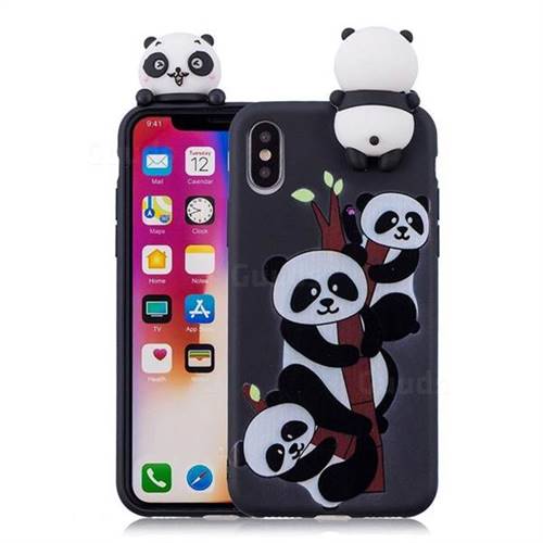 Ascended Panda Soft 3D Climbing Doll Soft Case for iPhone XS / X / 10 (5.8 inch)