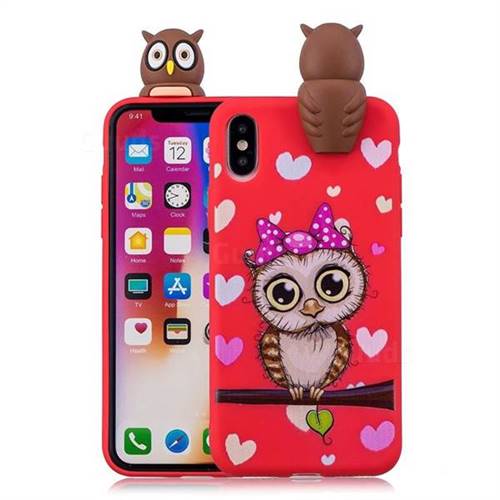 Bow Owl Soft 3D Climbing Doll Soft Case for iPhone XS / X / 10 (5.8 inch)