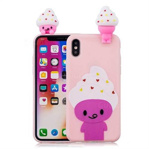 Ice Cream Man Soft 3D Climbing Doll Soft Case for iPhone XS / X / 10 (5.8 inch)