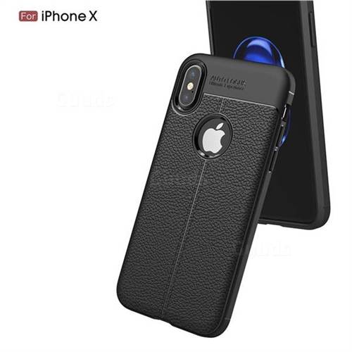 Luxury Auto Focus Litchi Texture Silicone TPU Back Cover for iPhone XS ...