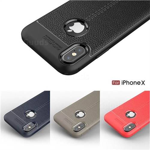 Luxury Auto Focus Litchi Texture Silicone Tpu Back Cover For Iphone Xs X Inch