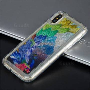 Phoenix Glassy Glitter Quicksand Dynamic Liquid Soft Phone Case for iPhone XS / X / 10 (5.8 inch)