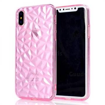 Diamond Pattern Shining Soft TPU Phone Back Cover for iPhone XS / X / 10 (5.8 inch) - Pink