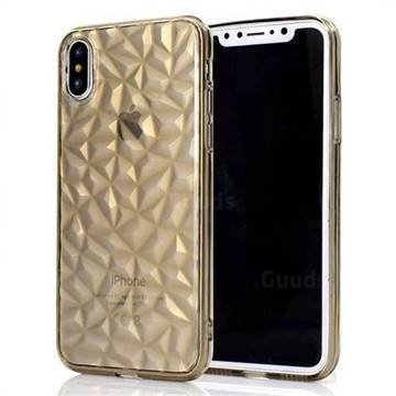 Diamond Pattern Shining Soft TPU Phone Back Cover for iPhone XS / X / 10 (5.8 inch) - Gray
