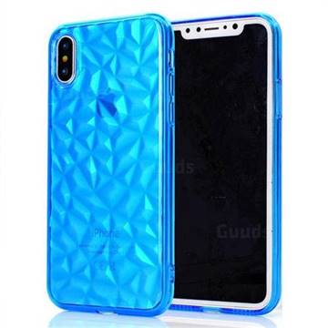 Diamond Pattern Shining Soft TPU Phone Back Cover for iPhone XS / X / 10 (5.8 inch) - Blue