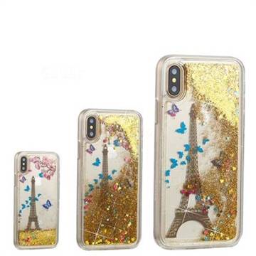 Golden Tower Dynamic Liquid Glitter Quicksand Soft TPU Case for iPhone XS / X / 10 (5.8 inch)