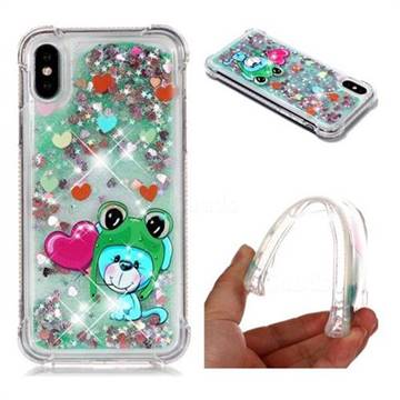 Heart Frog Lion Dynamic Liquid Glitter Sand Quicksand Star TPU Case for iPhone XS / X / 10 (5.8 inch)