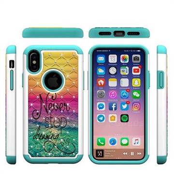 Colorful Dream Catcher Studded Rhinestone Bling Diamond Shock Absorbing Hybrid Defender Rugged Phone Case Cover for iPhone XS / X / 10 (5.8 inch)