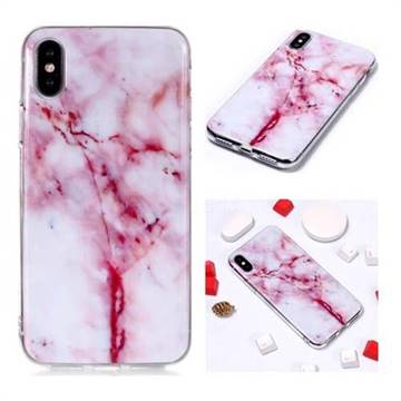 Red Grain Soft TPU Marble Pattern Phone Case for iPhone XS / iPhone X(5.8 inch)