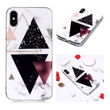Four Triangular Soft TPU Marble Pattern Phone Case for iPhone XS / iPhone X(5.8 inch)