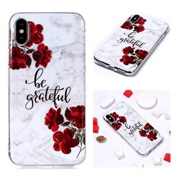 Rose Soft TPU Marble Pattern Phone Case for iPhone XS / iPhone X(5.8 inch)