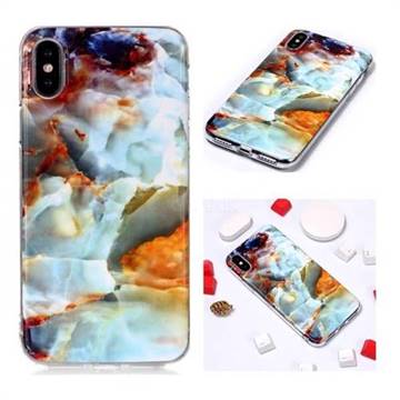 Fire Cloud Soft TPU Marble Pattern Phone Case for iPhone XS / iPhone X(5.8 inch)