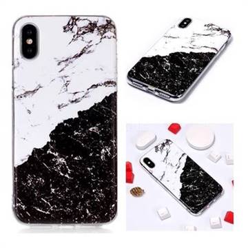 Black and White Soft TPU Marble Pattern Phone Case for iPhone XS / iPhone X(5.8 inch)