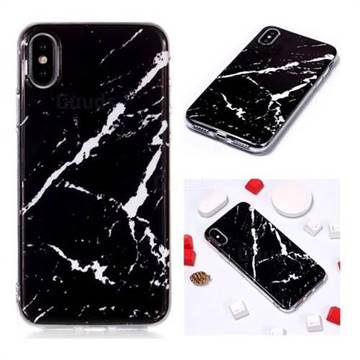 Black Rough white Soft TPU Marble Pattern Phone Case for iPhone XS / iPhone X(5.8 inch)