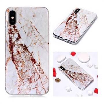 White Crushed Soft TPU Marble Pattern Phone Case for iPhone XS / iPhone X(5.8 inch)