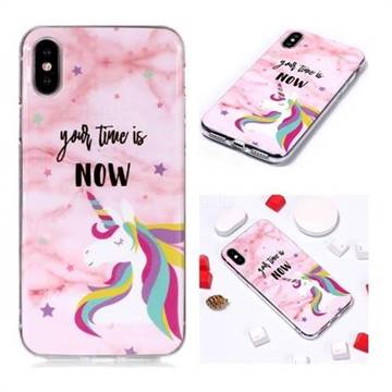 Unicorn Soft TPU Marble Pattern Phone Case for iPhone XS / iPhone X(5.8 inch)