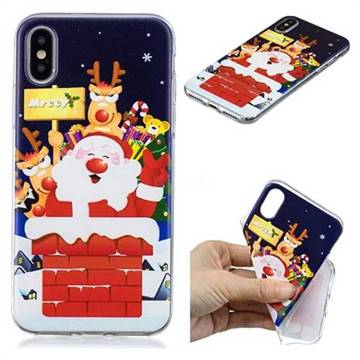 Merry Christmas Xmas Super Clear Soft TPU Back Cover for iPhone XS / iPhone X(5.8 inch)