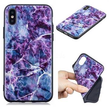 Marble 3D Embossed Relief Black TPU Cell Phone Back Cover for iPhone XS / iPhone X(5.8 inch)