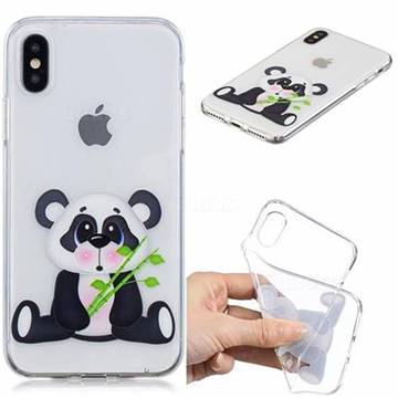 Bamboo Panda Clear Varnish Soft Phone Back Cover for iPhone XS / iPhone X(5.8 inch)