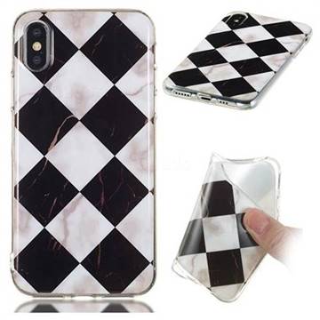 Black and White Matching Soft TPU Marble Pattern Phone Case for iPhone XS / iPhone X(5.8 inch)